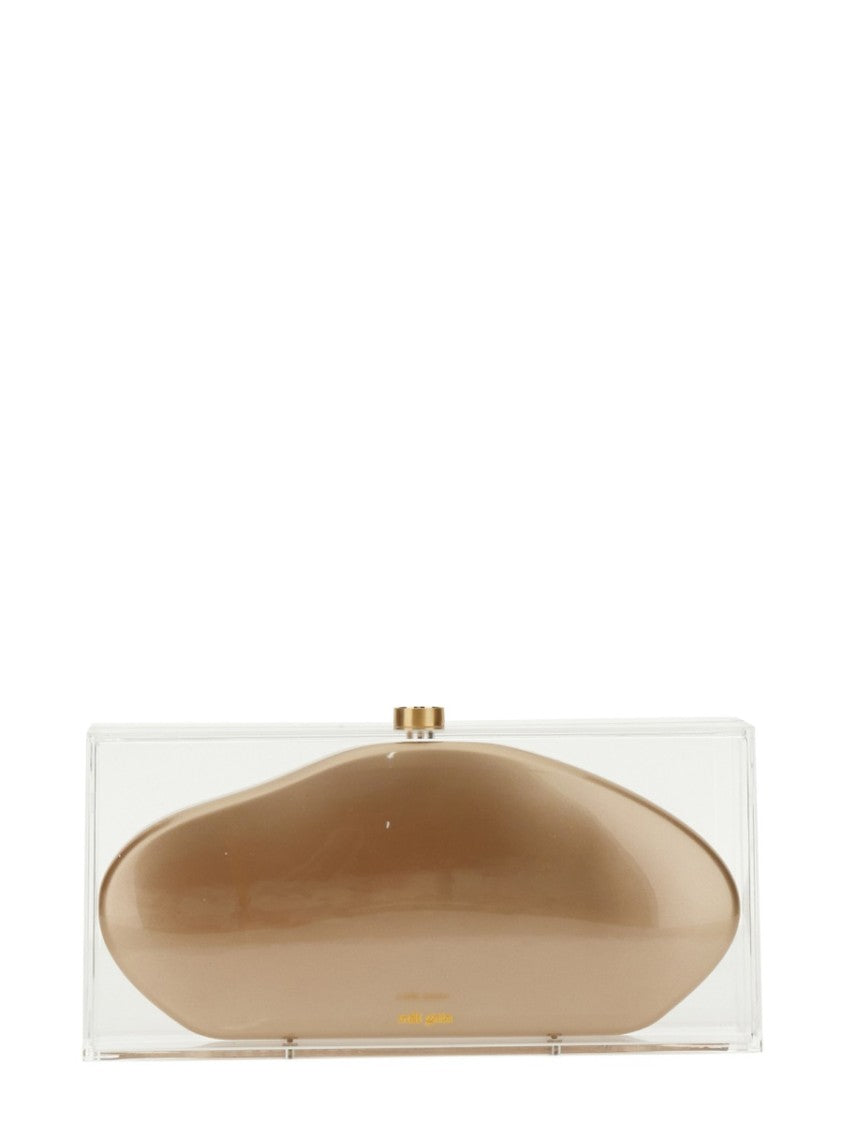 Cult Gaia Sculptural Acrylic Clutch With Gold-Tone Clasp