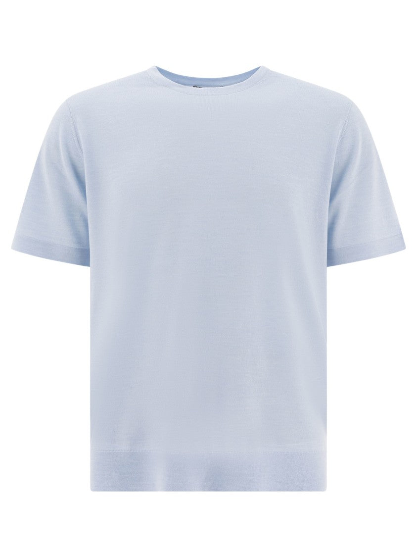 Vince Light Blue Rib-Knit Merino Wool