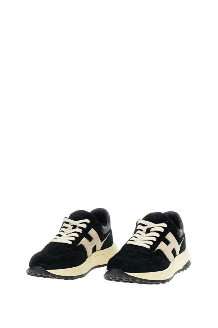 Hogan Black Nubuck Leather Hyperlight Sneakers