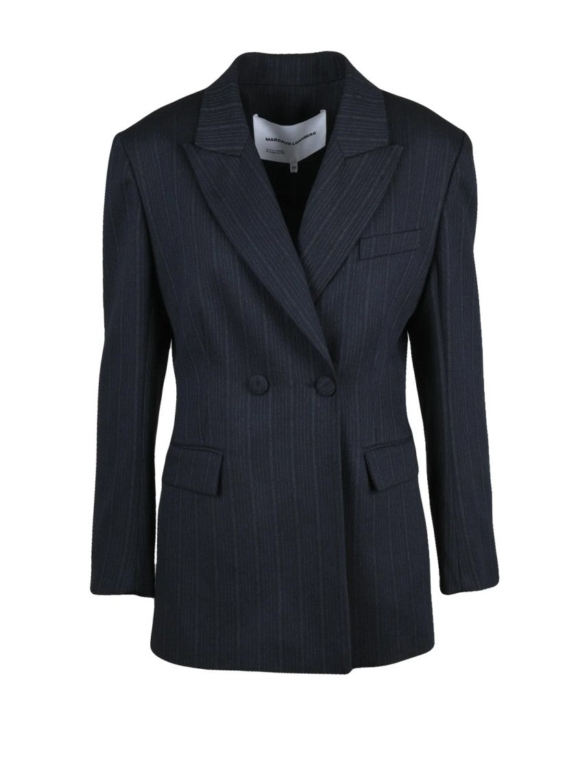 Margaux Lonnberg Long Tailored Double-Breasted Viscose-Blend Jacket