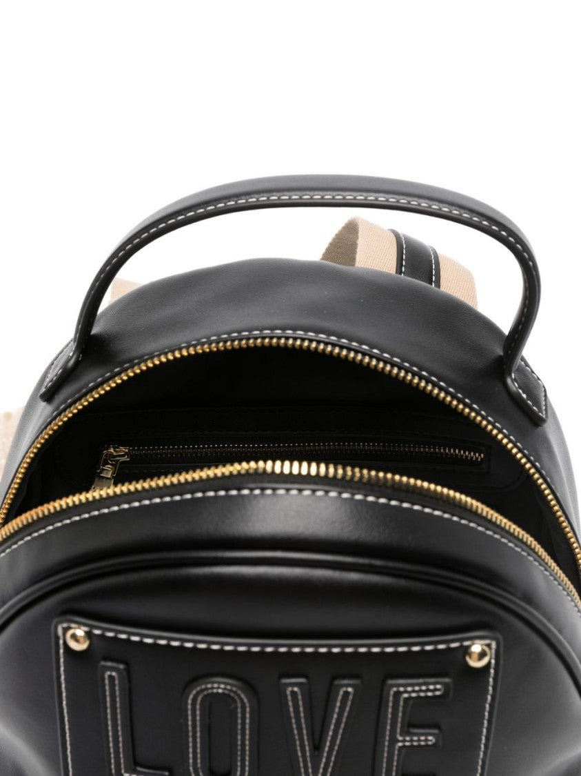 Love Moschino Bucket Bag With Stitched Logo And Gold-Tone Accents