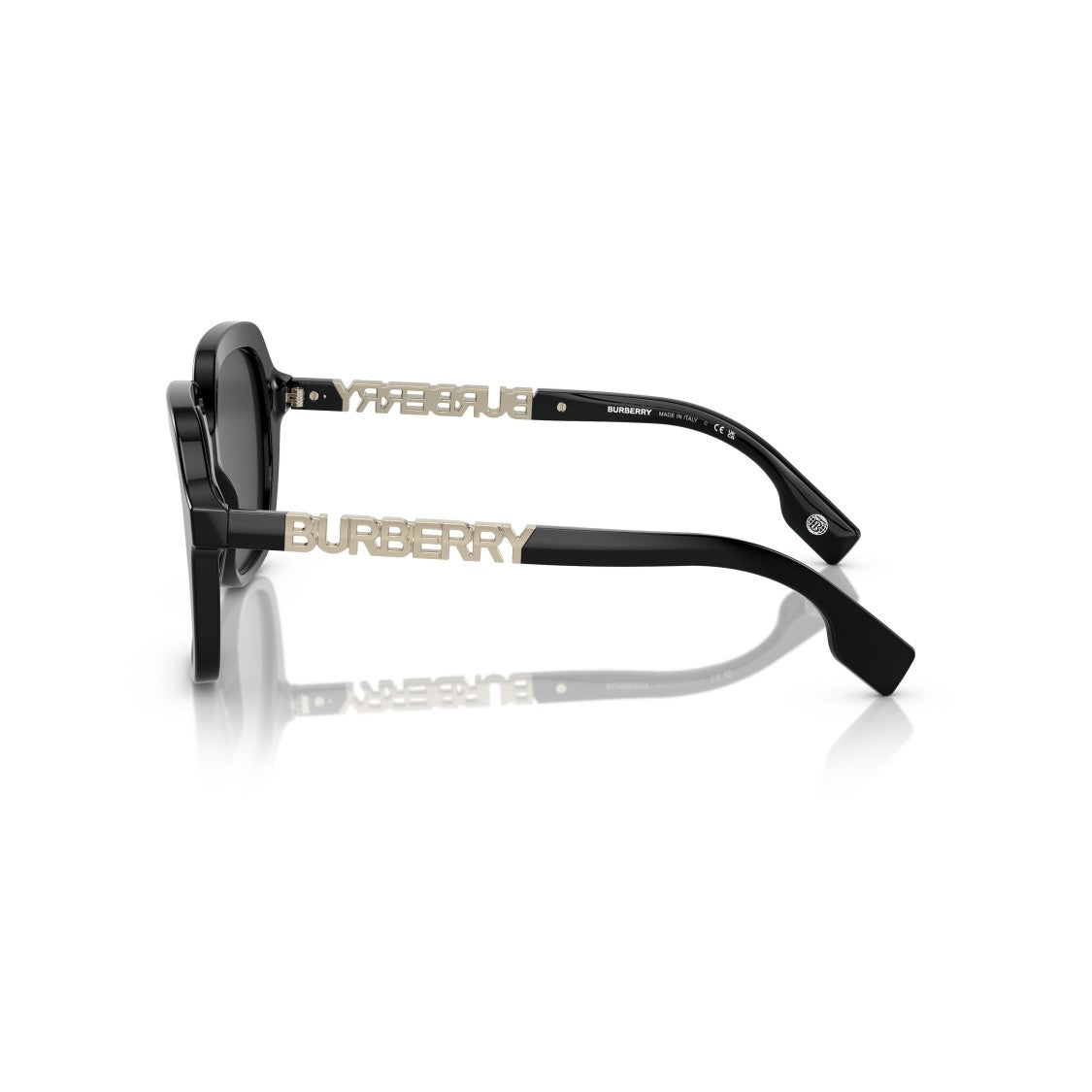Burberry Oversized Square Frame Sunglasses With Metallic Logo Detail