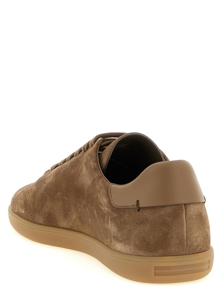 Zegna Suede Sneakers With Structured Silhouette