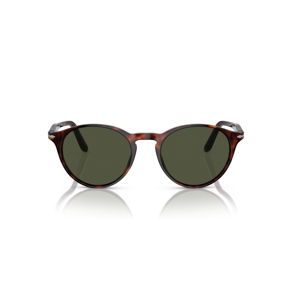 Persol 0Po3092sm Round Tortoiseshell Acetate Sunglasses With Metal Accents