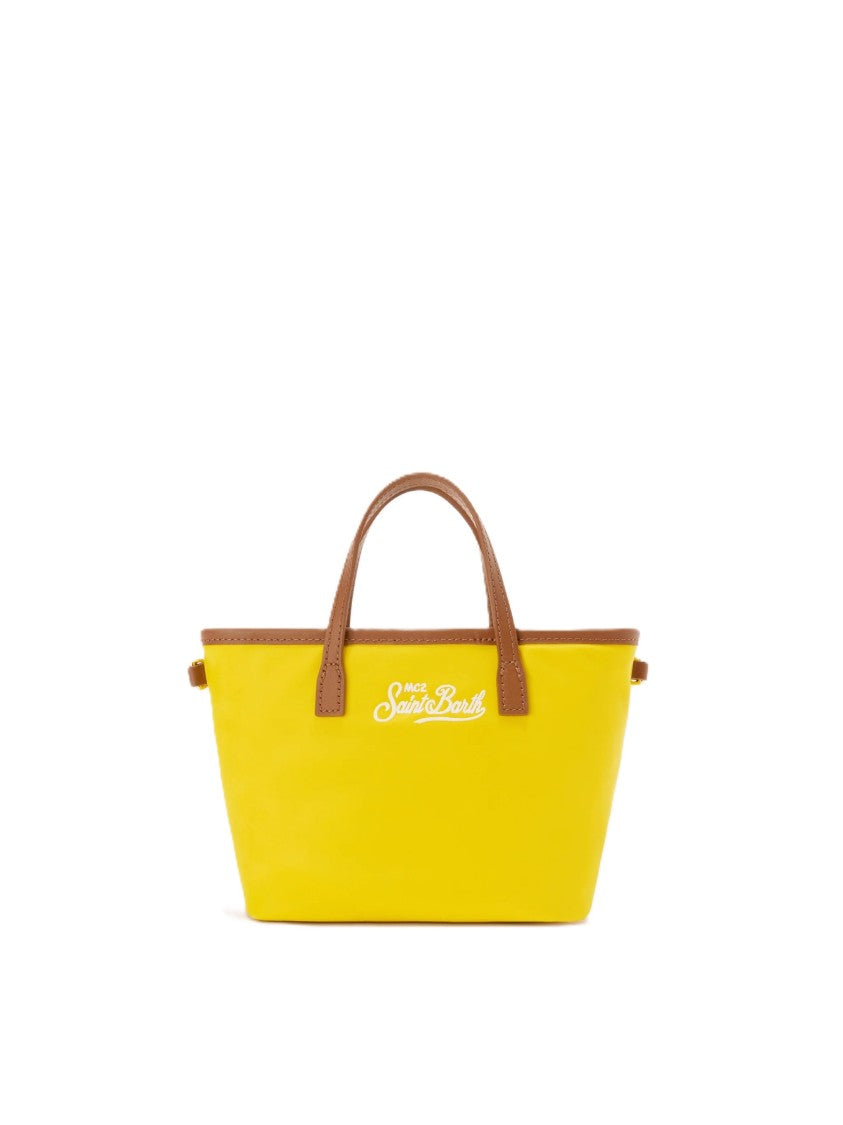 Mc2 Saint Barth Vibrant Mini Nylon City Bag With Leather Accents