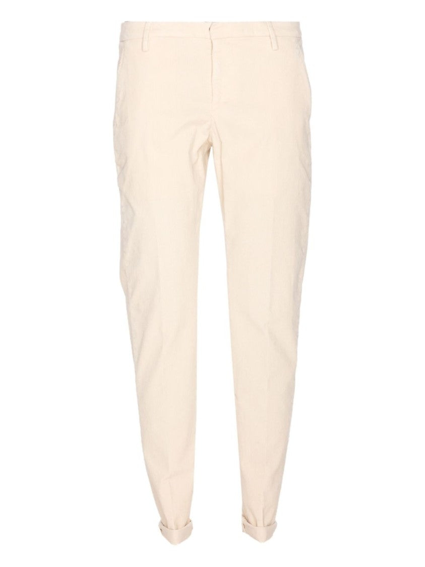 Dondup Tailored Fit Off-White Corduroy Jeans With Button Fly