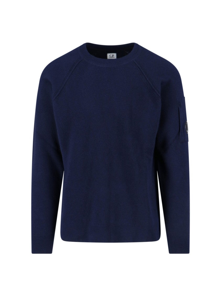 C.P. Company Logo Crewneck Sweater – Navy Blue