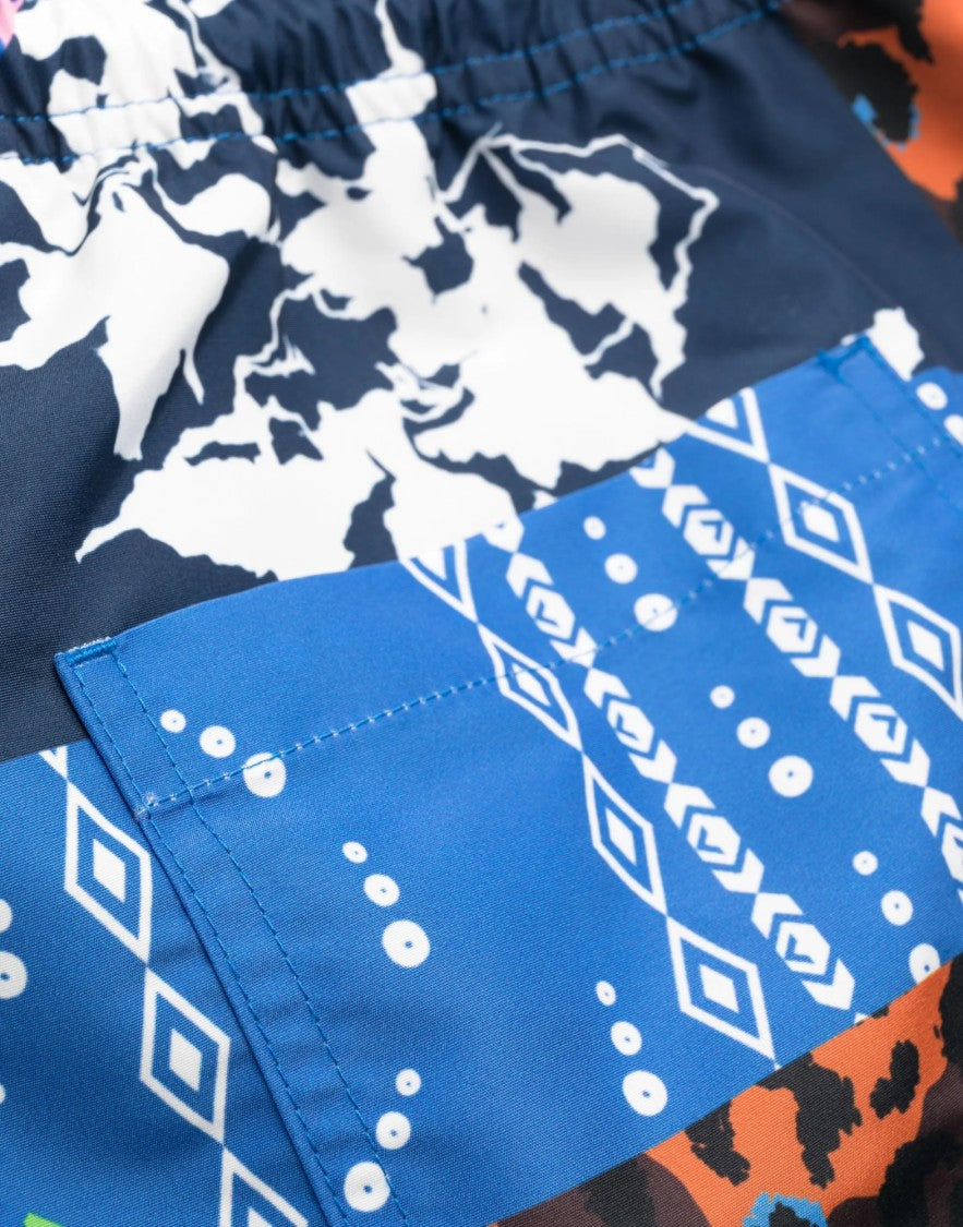 Marcelo Burlon Mix&Match Patchwork Swim Shorts