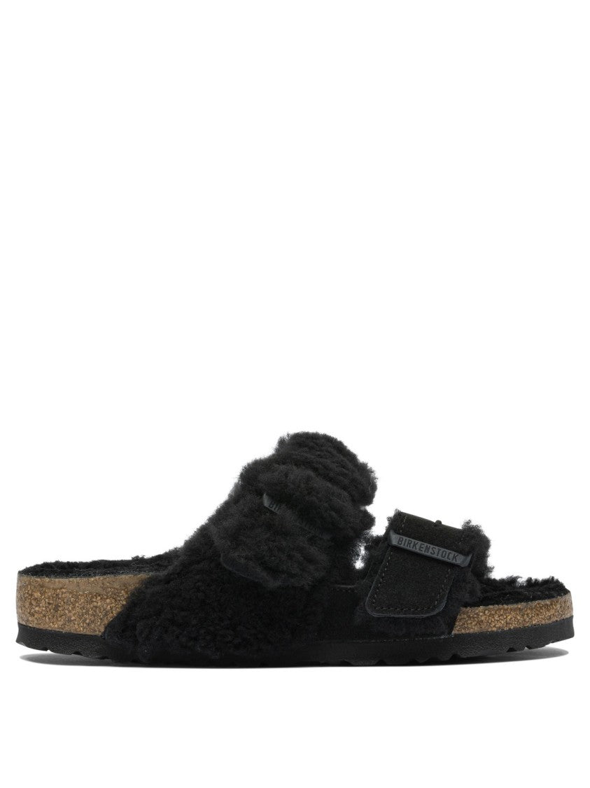 Birkenstock Shearling Suede Sandals