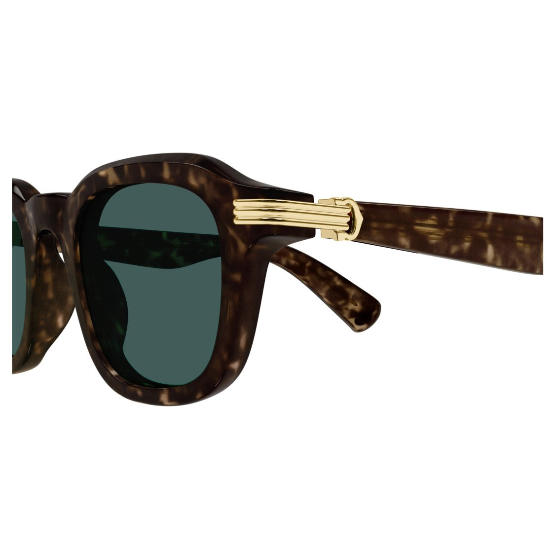 Cartier Bold Square Tortoiseshell Sunglasses With Gold Accents