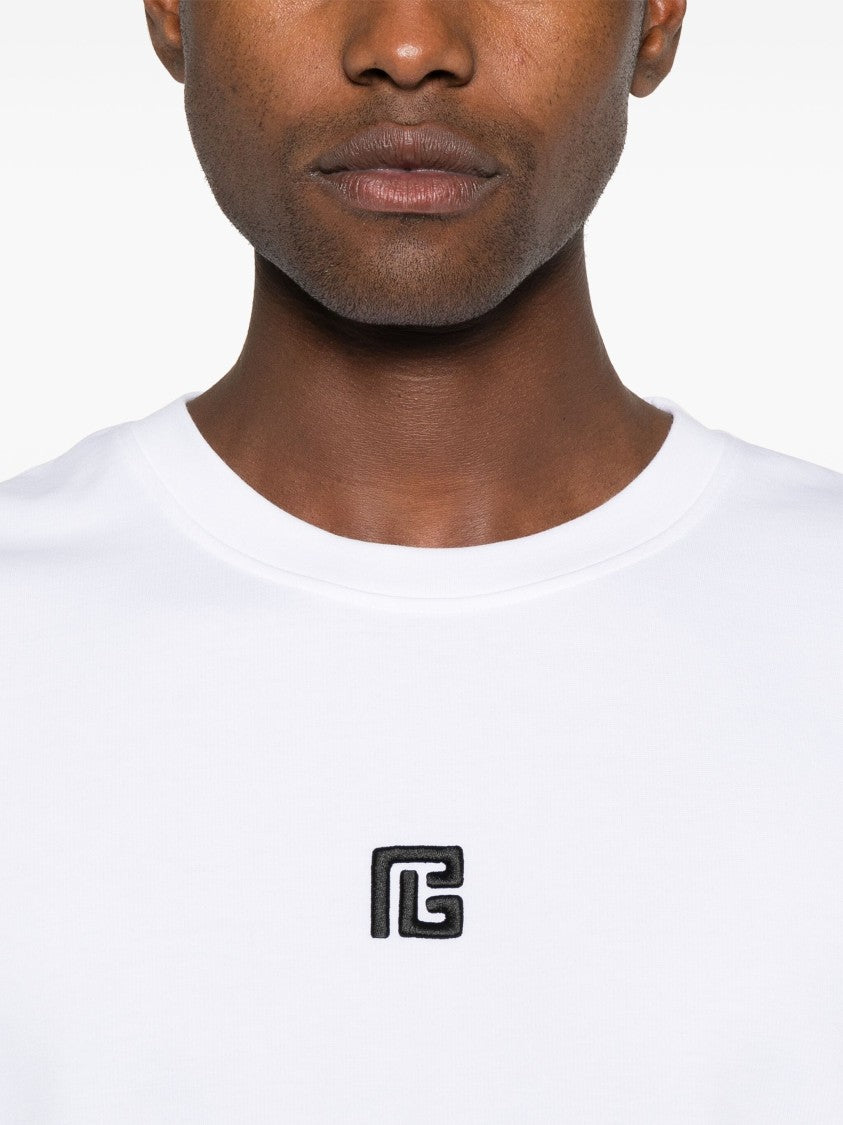 Balmain White T-Shirt Regular Fit Pb T-Shirt