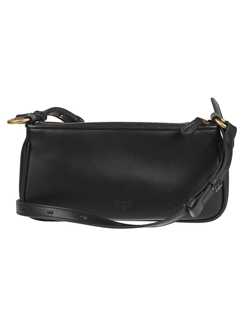 Pinko Half Moon Baguette Mini Leather Shoulder Bag
