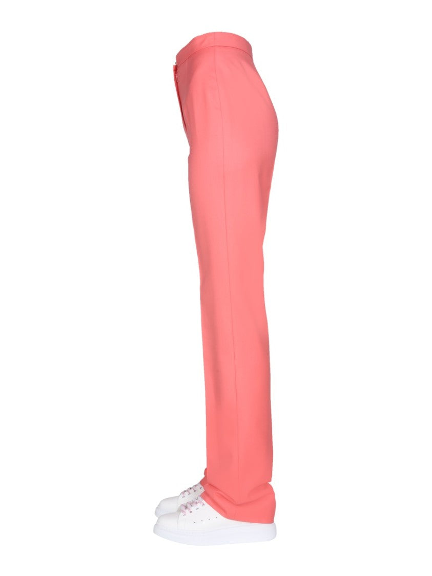 Alexander Mcqueen Tailored Pink Straight Leg Trousers