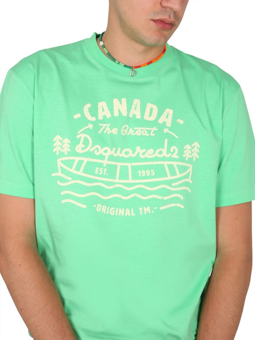 Dsquared2 Vibrant Green Logo Print Tee