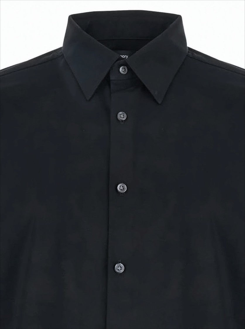 Theory Classic Black Long-Sleeve Button-Down Shirt