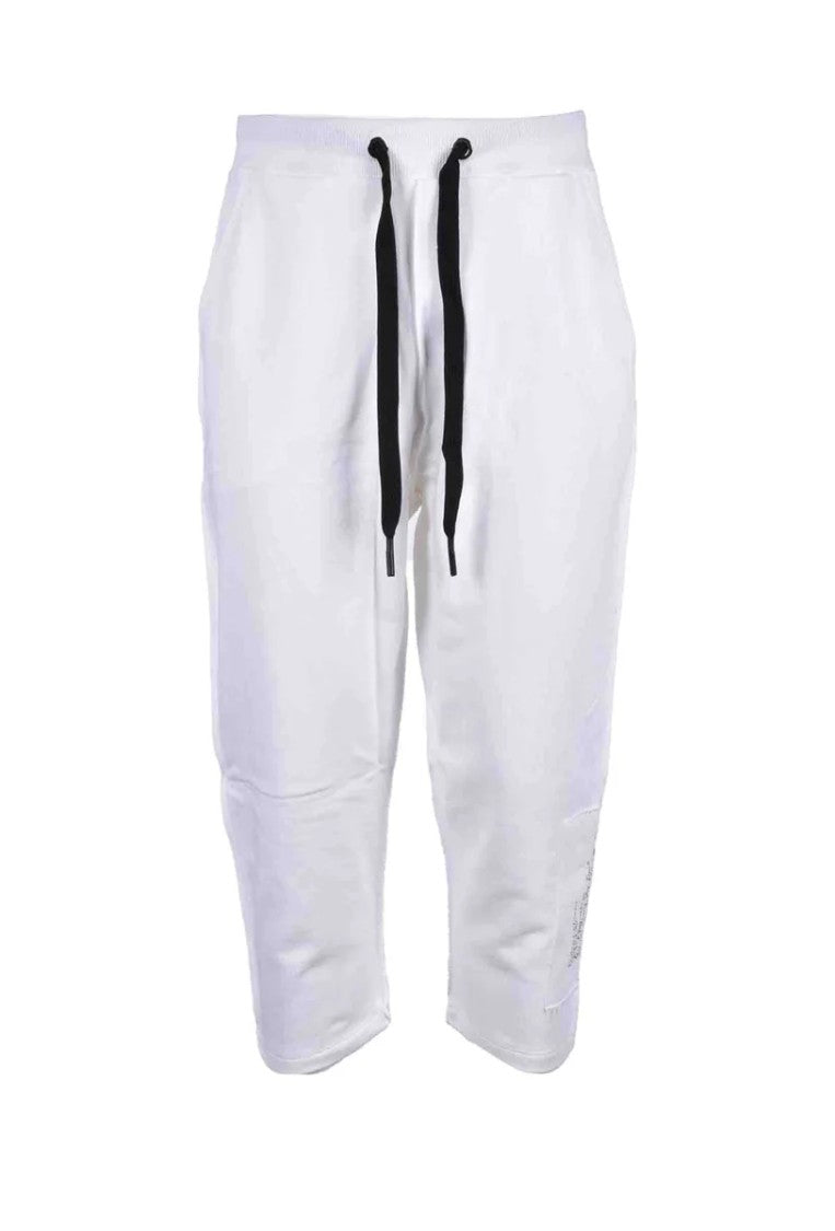 Takeshy Kurosawa Cropped White Tracksuit Pants With Elastic Waistband And Functional Pockets