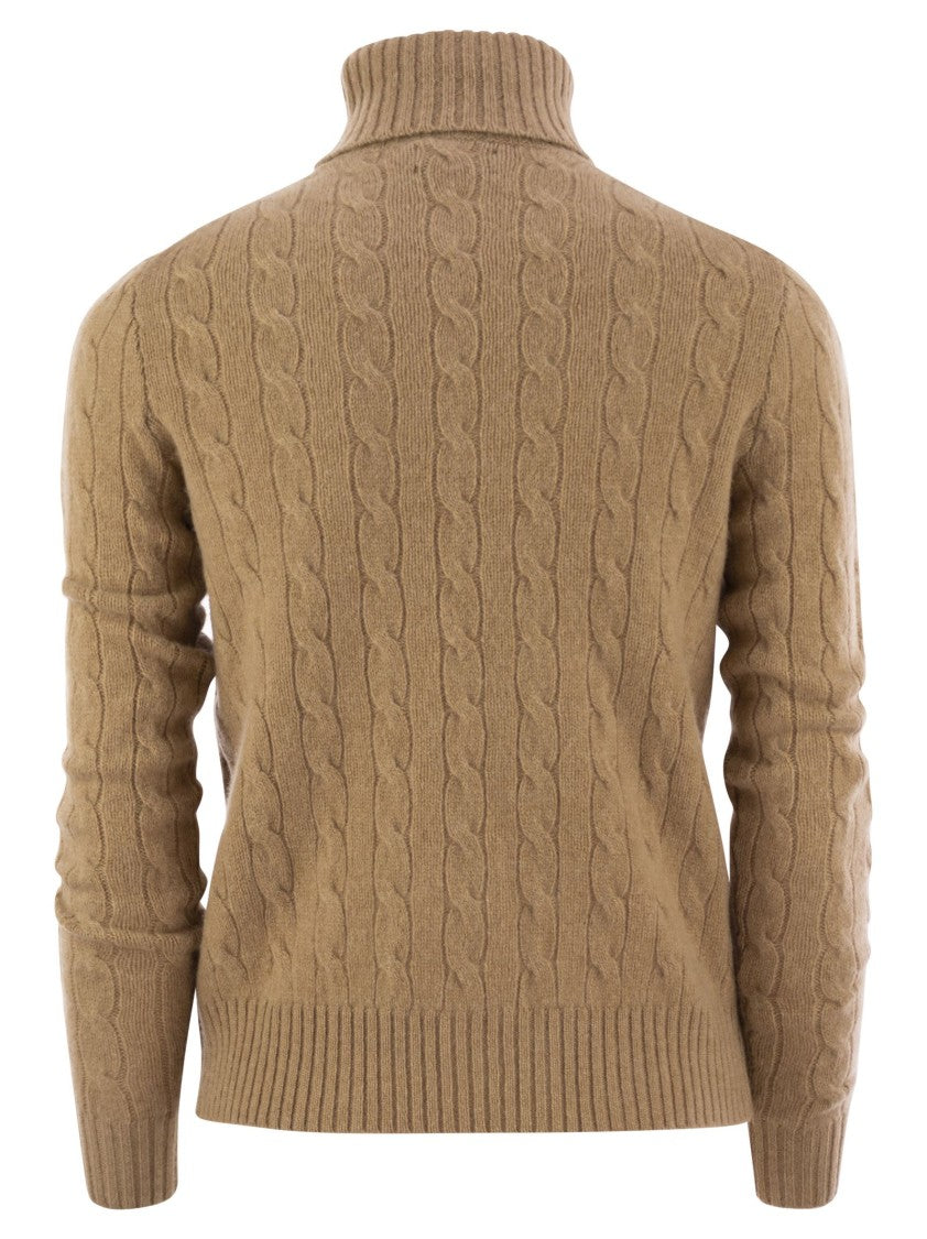 Polo Ralph Lauren Wool And Cashmere Cable-Knit Turtleneck Sweater