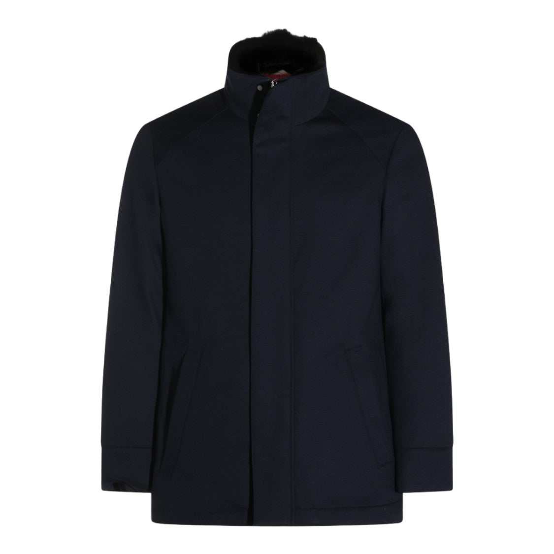 Montecore Blue High Collar Fur Lined Jacket