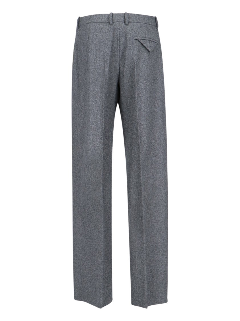 Bottega Veneta Straight-Leg Flannel Trousers With Tailored Silhouette