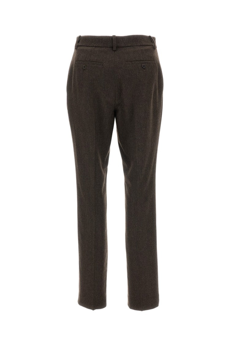 Ralph Lauren Collection Brown Andrey Straight Wool-Blend Pants