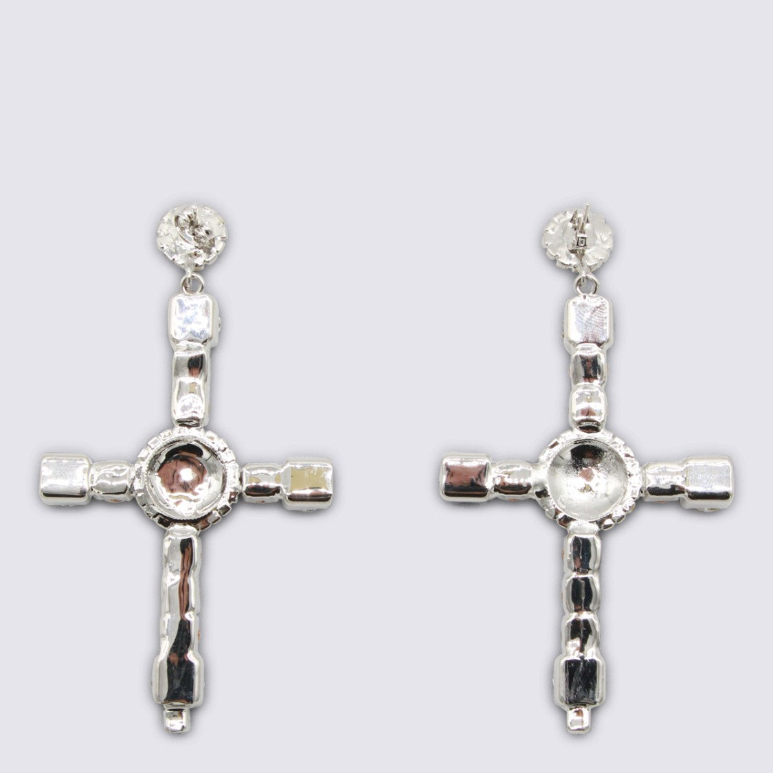 Blumarine Cross-Shaped Earrings With Engraved Centerpiece