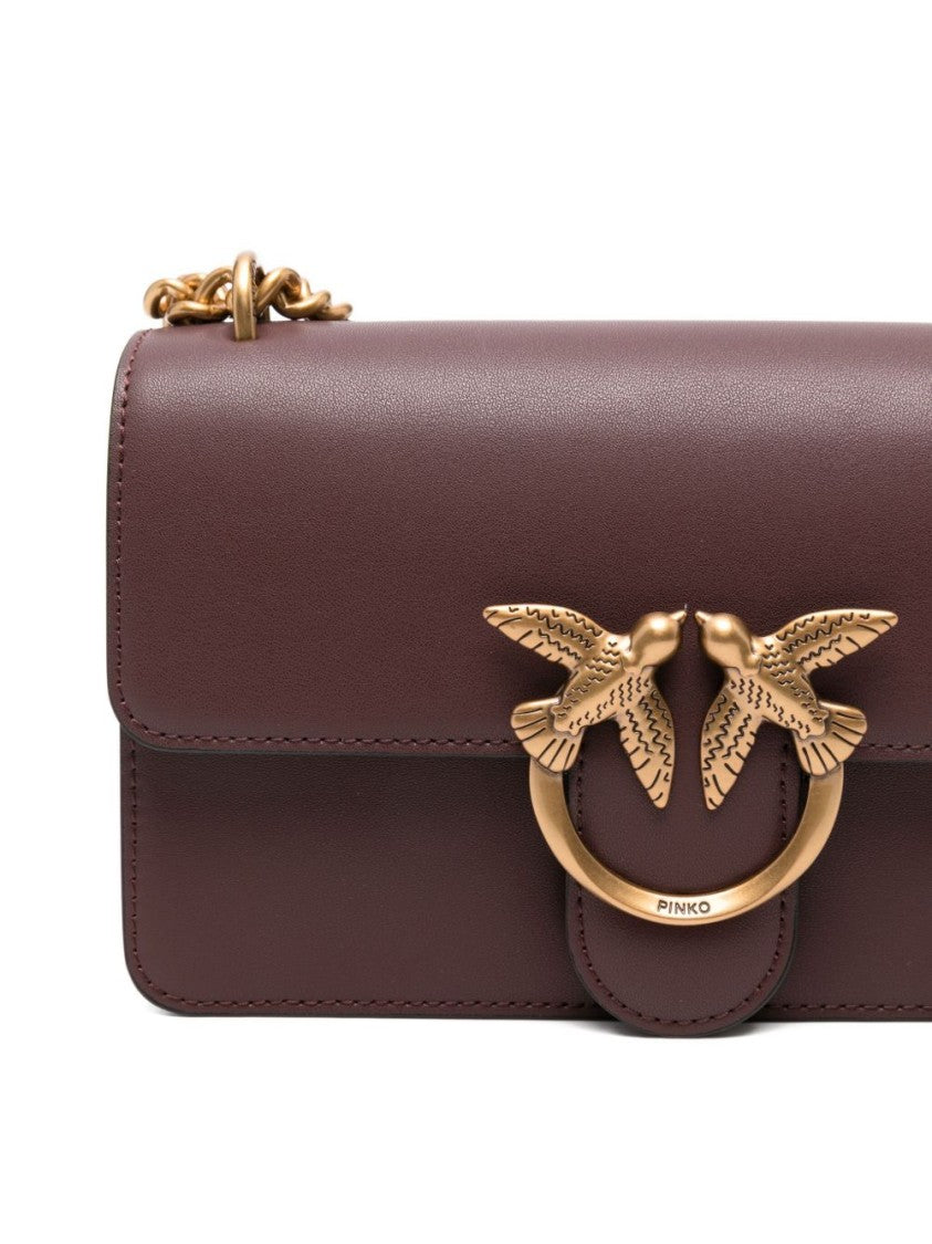 Pinko Structured Shoulder Bag With Gold-Tone Bird Clasp