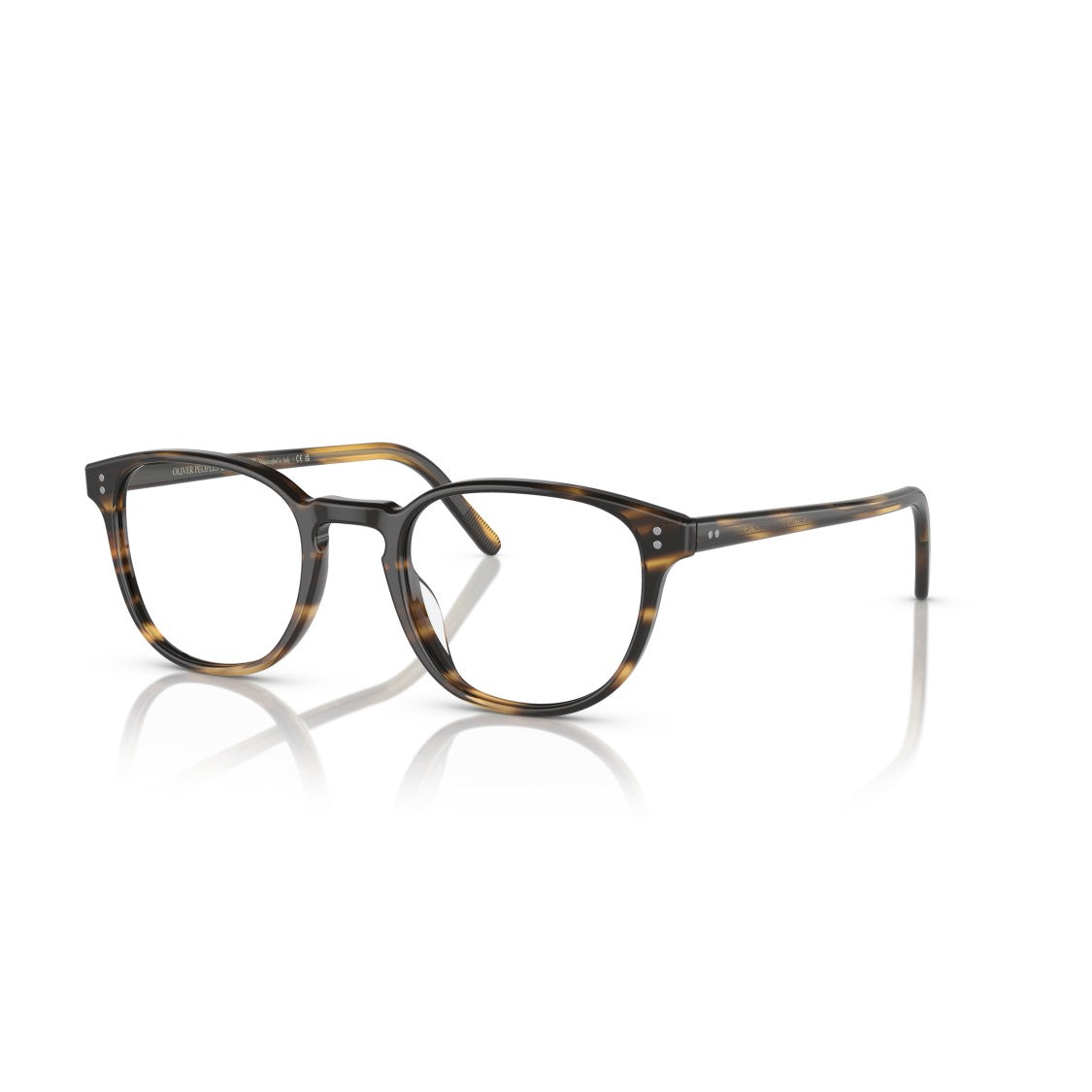 Oliver Peoples Round Tortoiseshell Eyeglasses With Keyhole Bridge