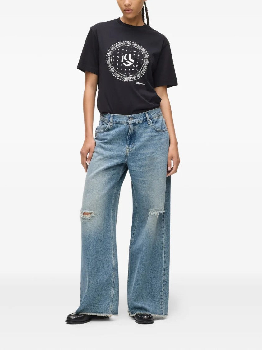 Karl Lagerfeld Straight-Cut Denim Five-Pocket Jeans