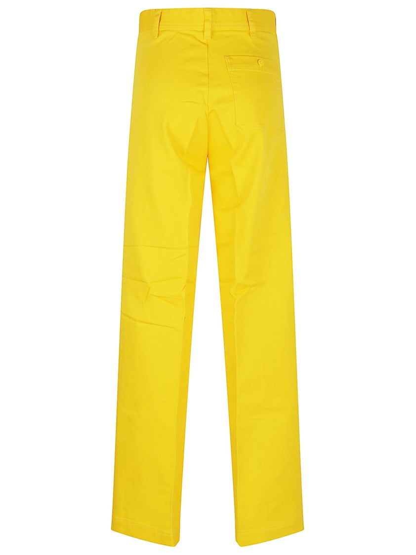 Polo Ralph Lauren Canary Yellow Full-Length Pants With Flat Front Design