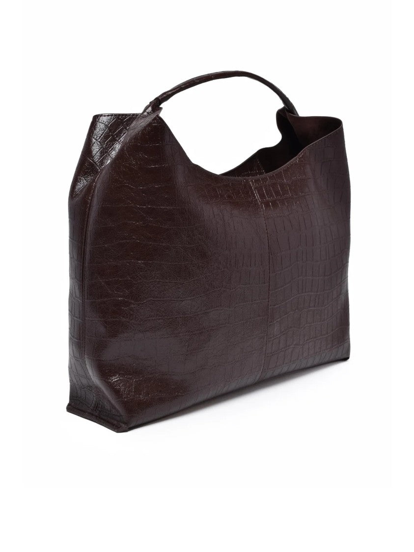 Ermanno Firenze Veronica Shoulder Bag With Textured Crocodile Finish