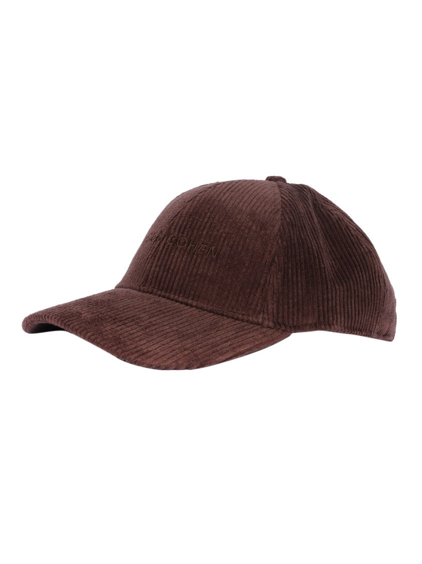 Jacob Cohen Brown Corduroy Baseball Cap With Embroidered Branding