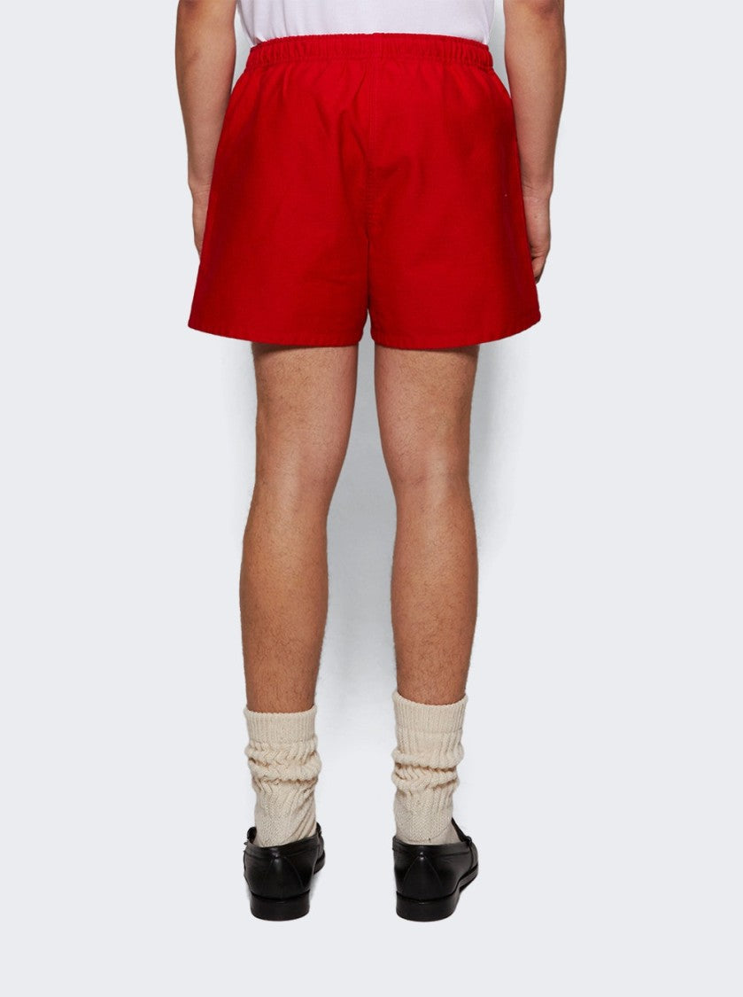 Bode Spring Twill Field Shorts Red