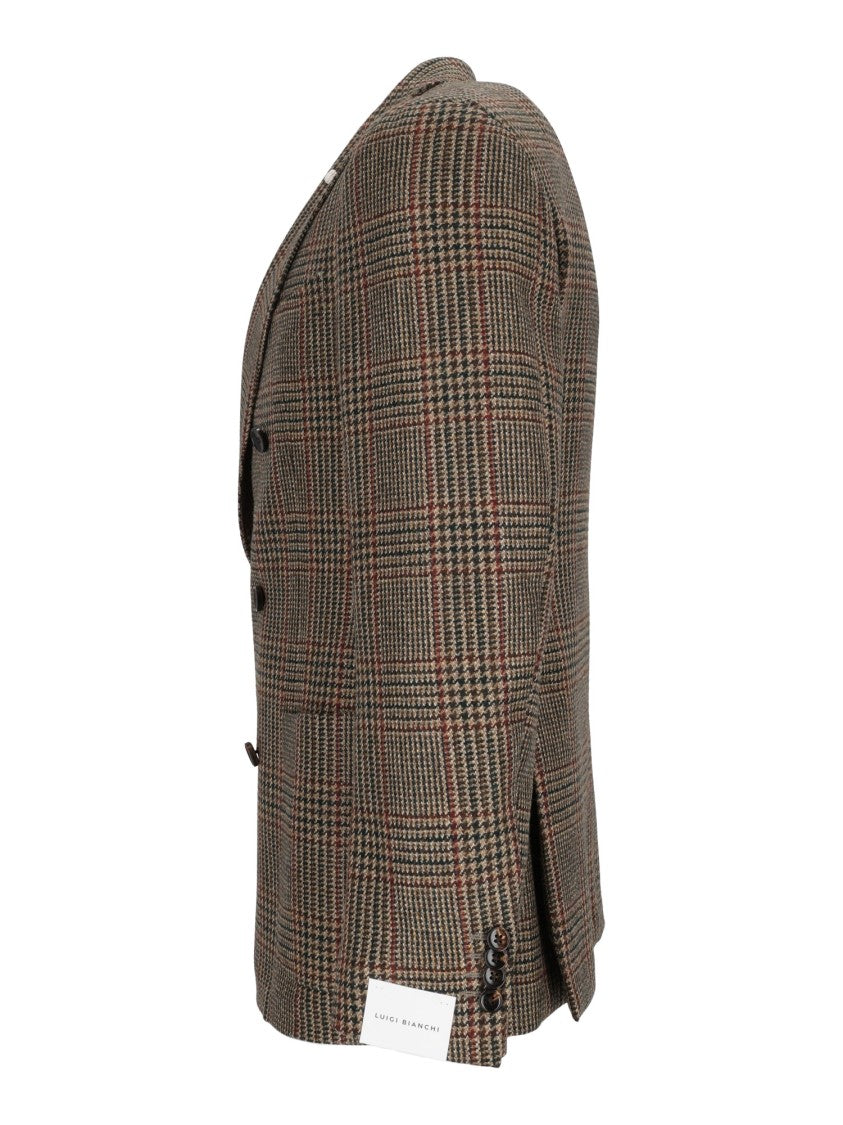 Luigi Bianchi Sartoria Drop 7 Double-Breasted Checkered Blazer