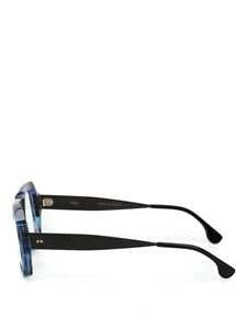 Rapp Eyewear Blue Acetate Optical Frames With Geometric Design