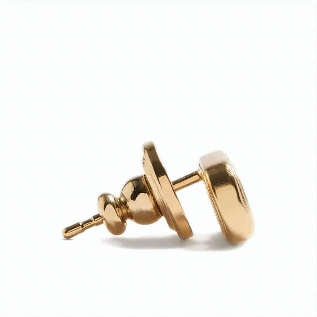 Valentino Garavani Polished Brass Oval Stud Earrings