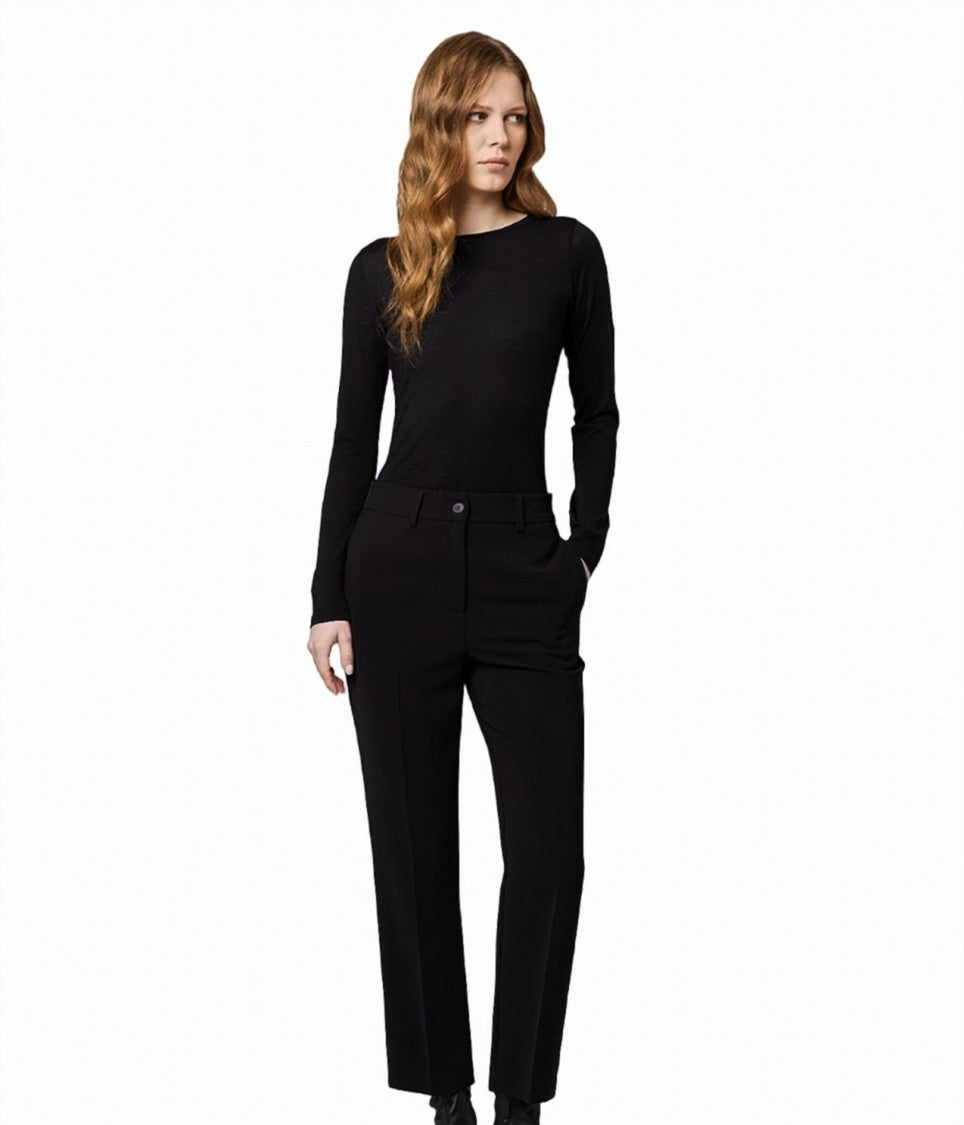 Alpha Studio Mid-Rise Straight-Leg Pants
