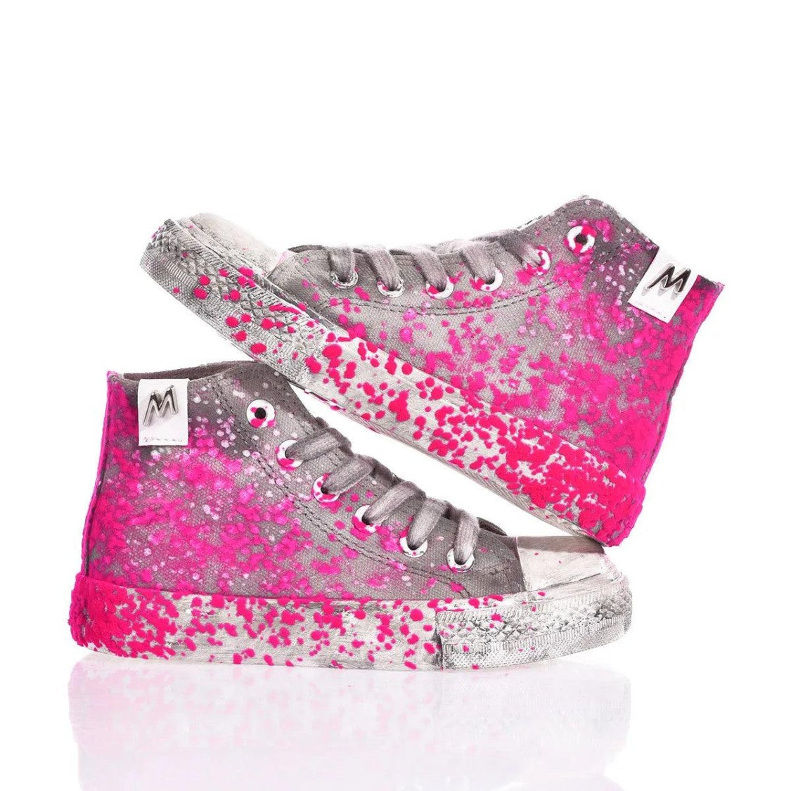Mimanera Airlines Junior Fucsia Flock High-Top Sneakers