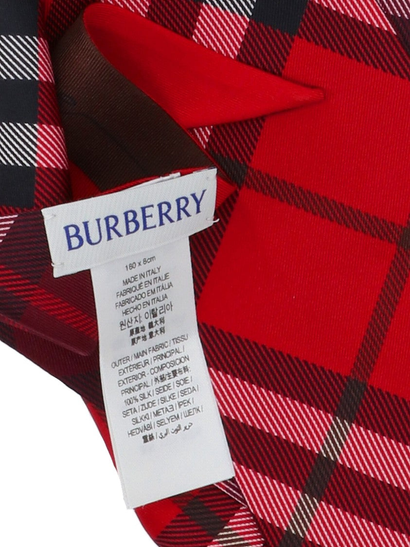 Burberry "Check" Silk Foulard – Red
