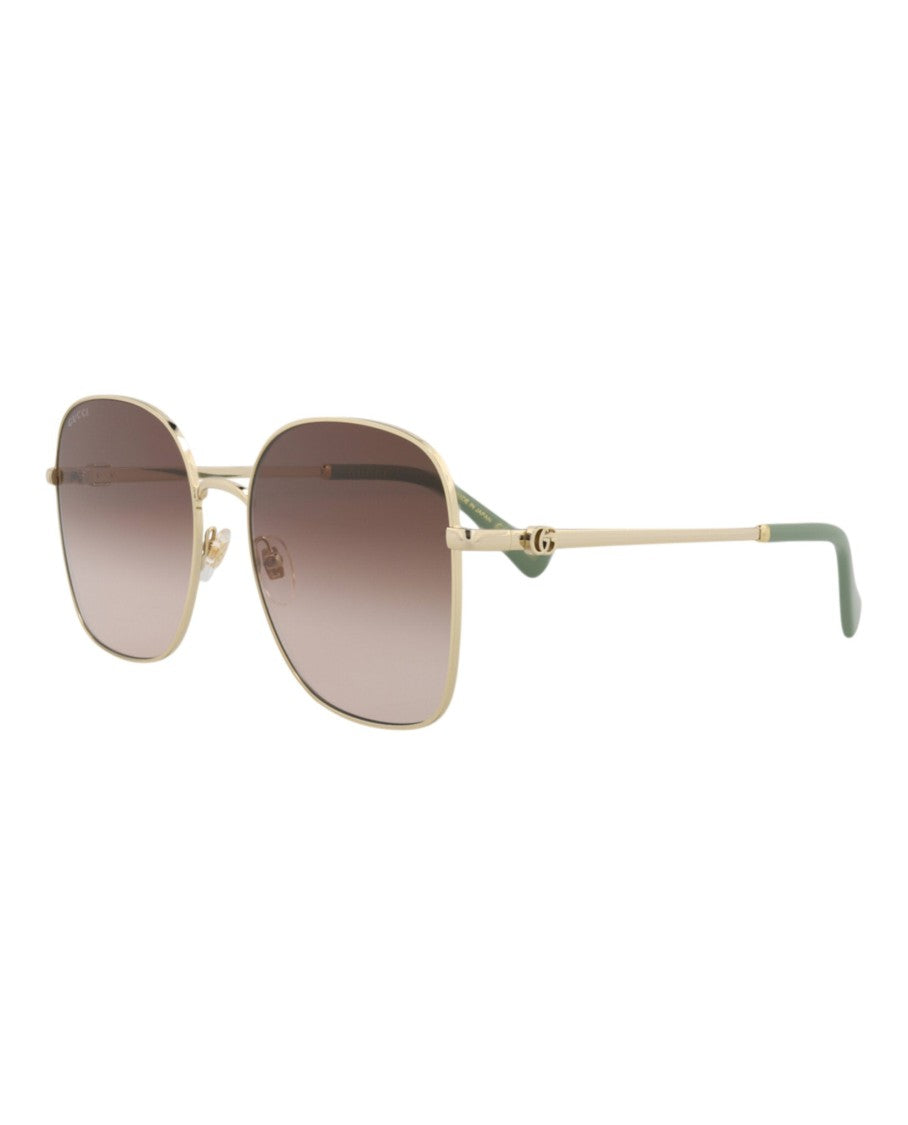 Gucci Square-Frame Metal Sunglasses