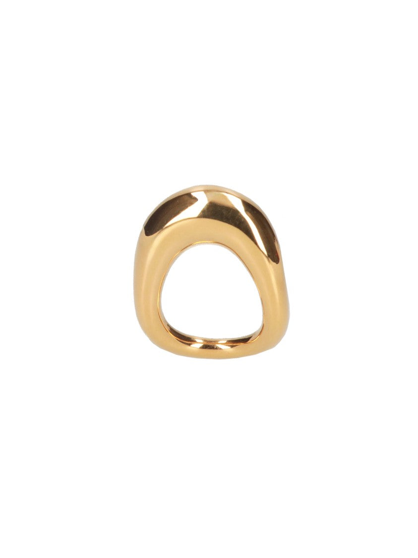 Charlotte Chesnais Gold Lips Organic Shape Silver Ring