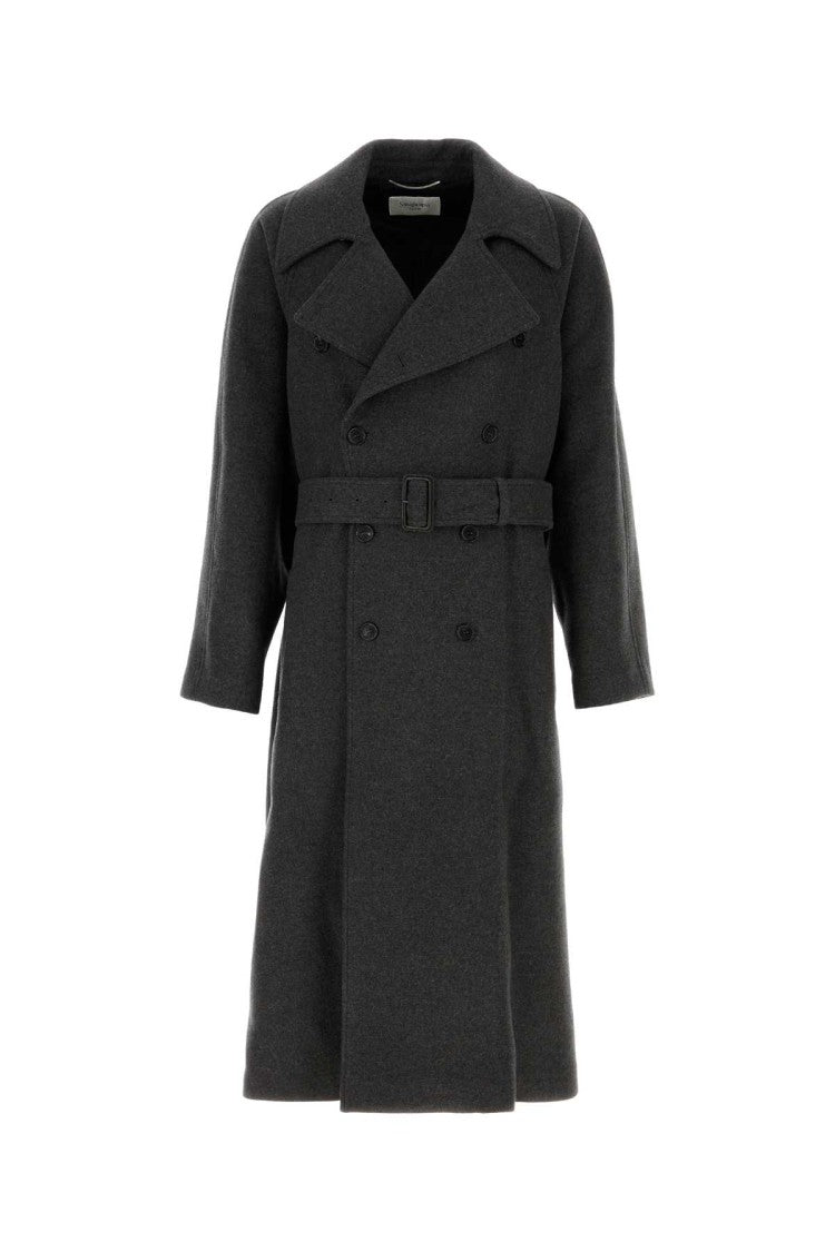 Saint Laurent Charcoal Cashmere Coat