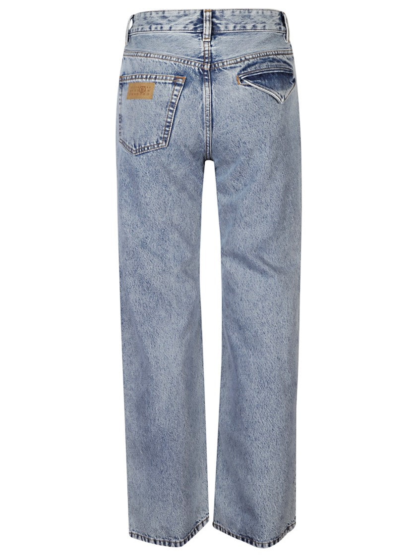 Mm6 By Maison Margiela Light Blue Washed Denim 5-Pocket Pants
