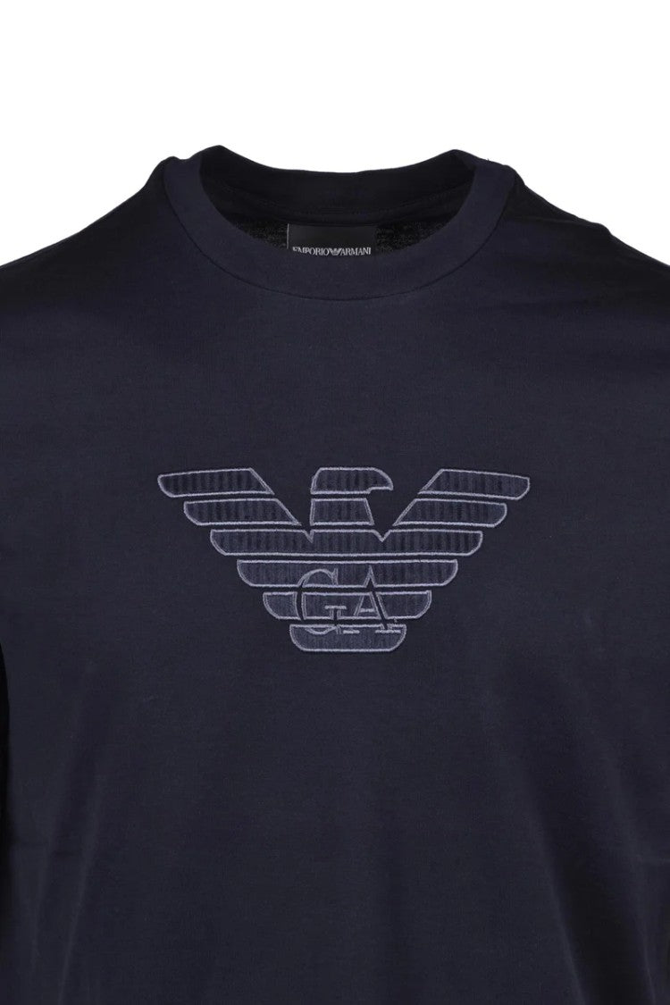 Emporio Armani Blue Classic Cotton T-Shirt