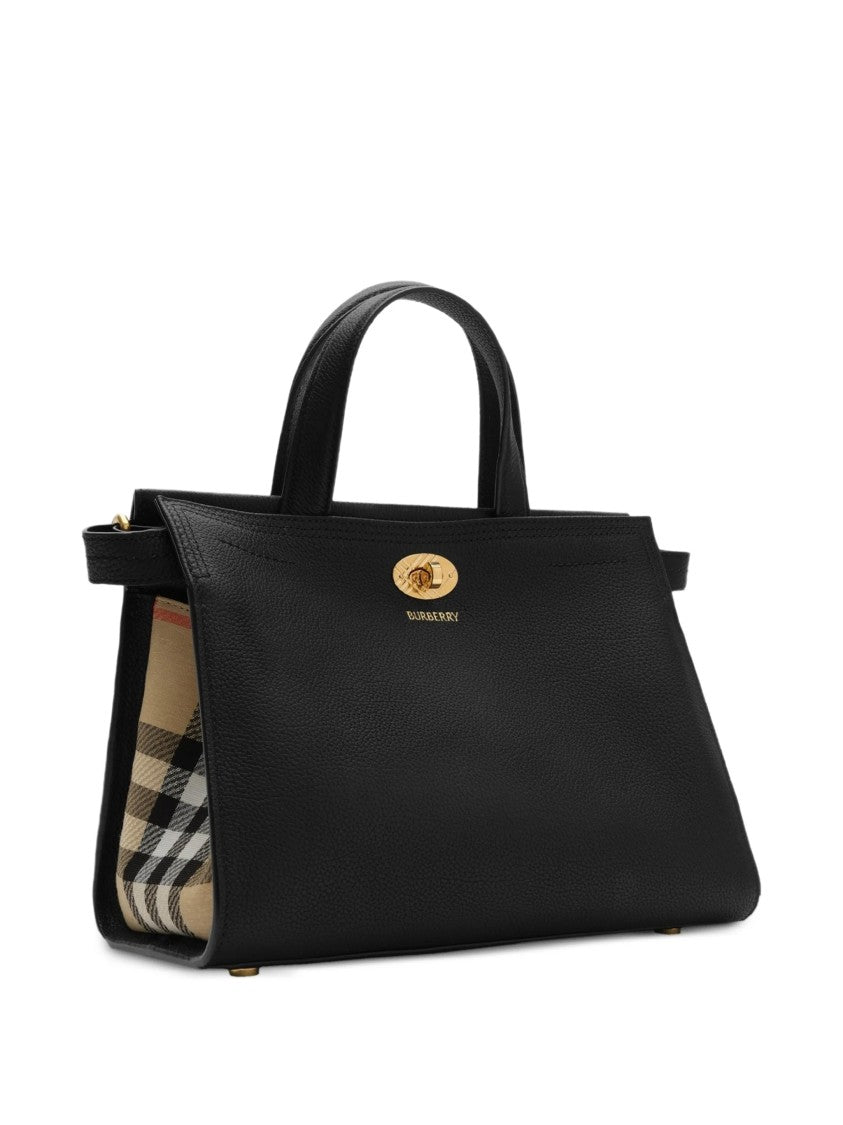 Burberry Structured Tote Bag With Cotswolds Mini Check Accents