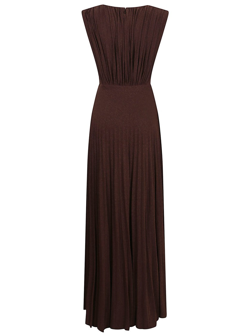 Elisabetta Franchi Deep V-Neck Maxi Dress