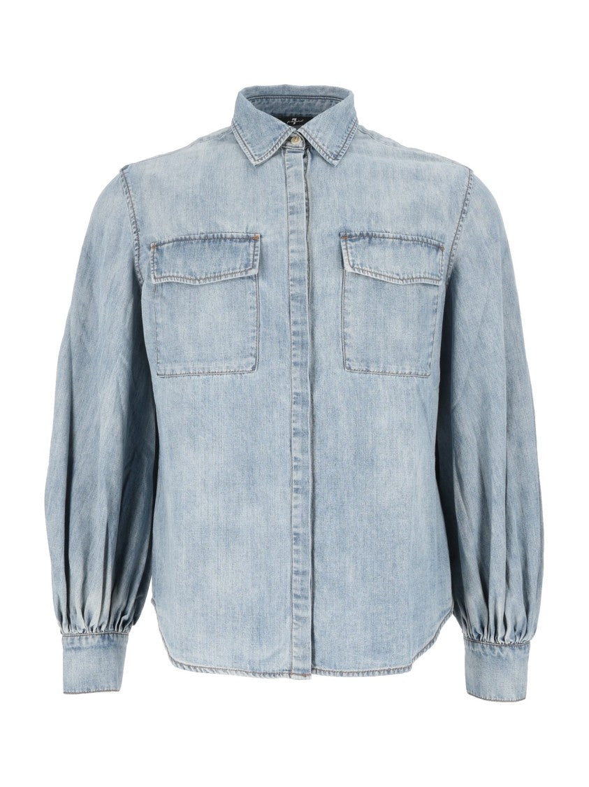 7 For All Mankind Light Chambray Long-Sleeved Shirt