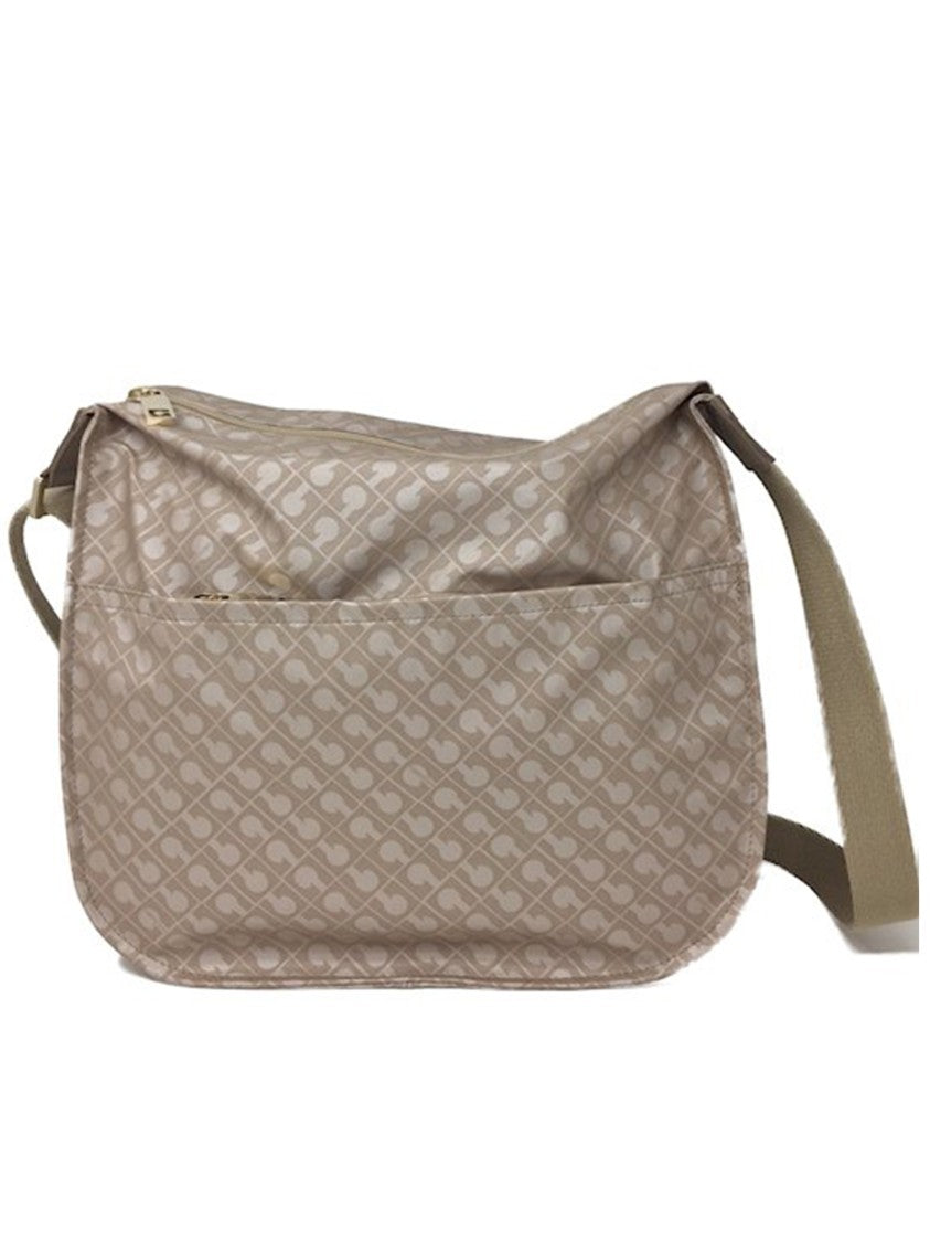 Gherardini Neutrals Rectangular Patterned Leather Crossbody Satchel