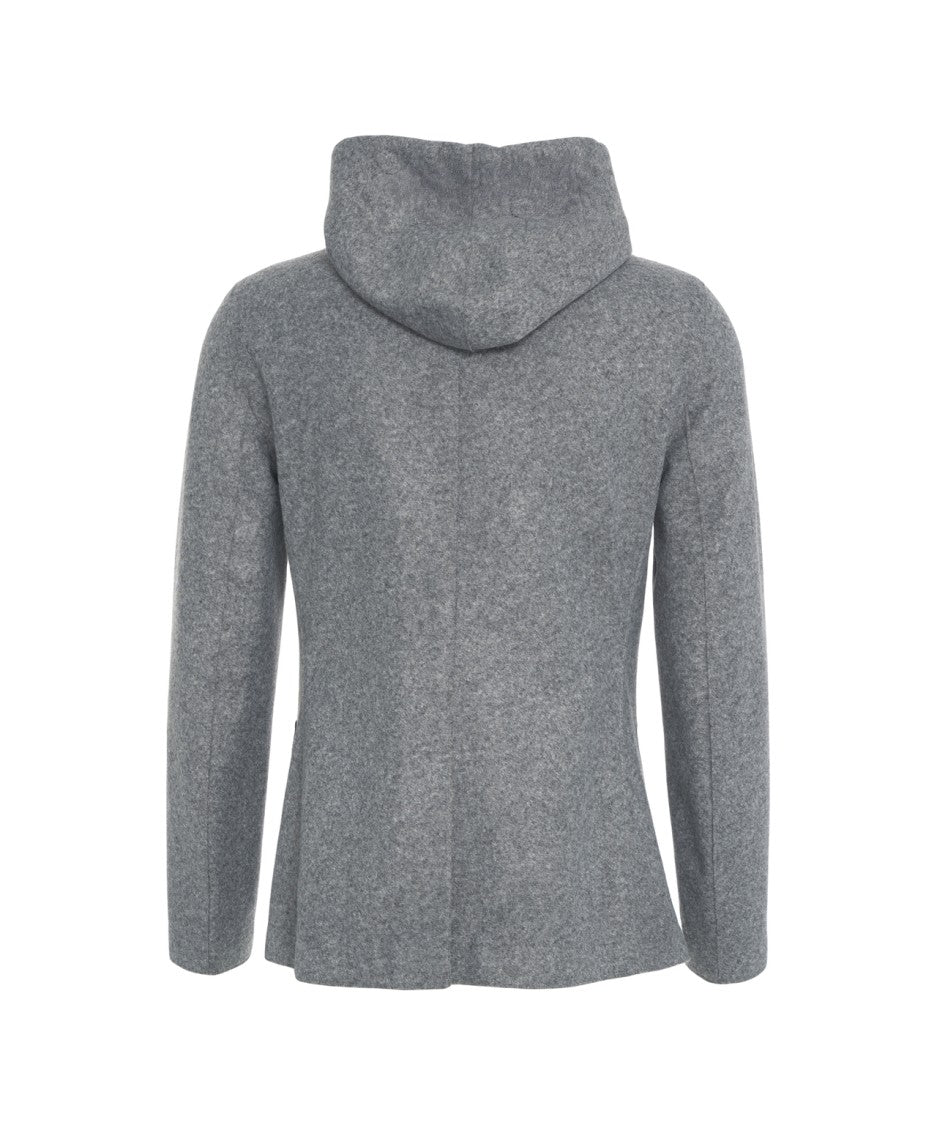 Bob Tailored Medium Grey Blazer With Hood