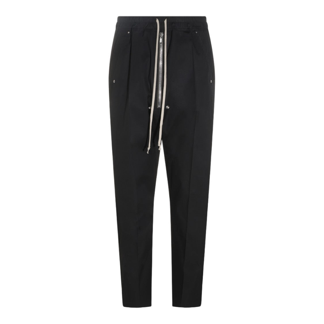 Rick Owens Tapered Trousers With High Waistband And Zipper Detail