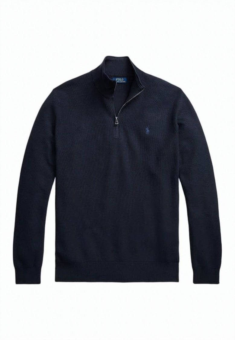 Polo Ralph Lauren Half-Zip Knit Sweater With Ribbed Details